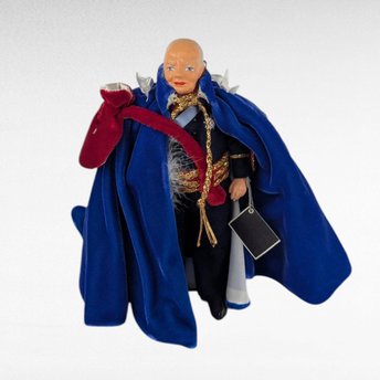 Vintage Peggy Nisbet Sir Winston Churchill Doll, English Historical Figure, Collector Display, Political Memorabilia, Gift for History Buff