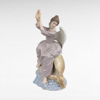 2002 Grandeur Noel Collector's Edition Porcelain Angel Figurine 12" with Box, Christmas Holiday Decor, Spiritual Religious Gift