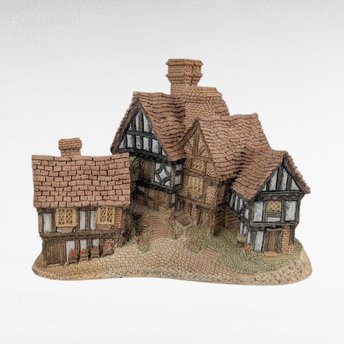 1981 David Winter Stratford House Figurine, Vintage English Village Sculpture, Collectible Home Decor Gift