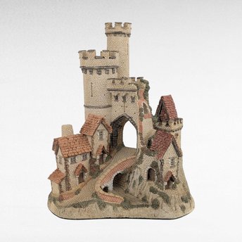 1984 David Winter "Castle Gate" Large Village Figure - Medieval Style Collectible Figurine - Fantasy Decor, No Box