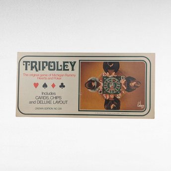 Vintage 1969 Cadaco Tripoley Crown Edition No 225, Complete Michigan Rummy Hearts Poker Game, Classic Family Card Game