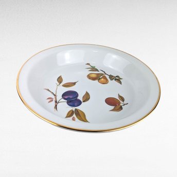 Vintage Royal Worcester Evesham Gold Pie Baker, 10.5 Inch Porcelain Quiche Dish, English China Oven to Table Bakeware