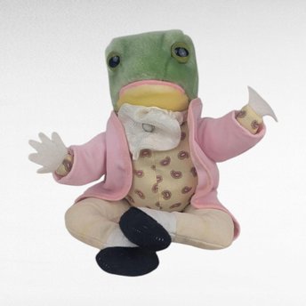 Vintage Beatrix Potter Mr Jeremy Fisher Frog Plush, 7 Inch Eden Frederick Warne Collectible Stuffed Animal Toy