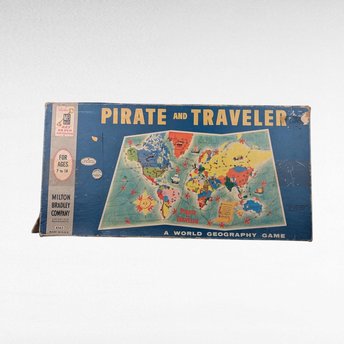 Vintage 1954 Pirate and Traveler Board Game, Milton Bradley, Complete, World Geography Game, Classic Family Game