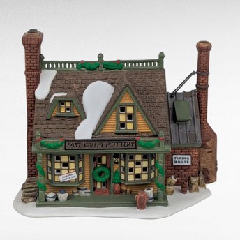Vintage 1997 Dept 56 New England Village East Willet Pottery Lighted House With Box & Cord, D56 Christmas Collectible Americana