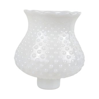 Vintage Milk Glass Hobnail Lamp Shade: Ruffled Globe