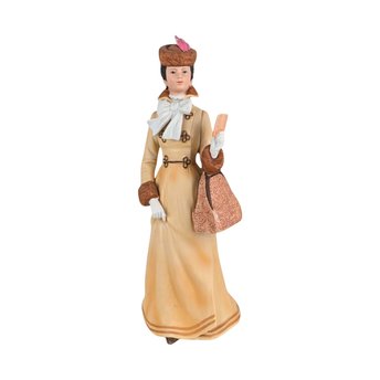 1981 Avon Mrs. Albee Award Figurine, Vintage Avon Collectible, Woman in Orange Dress, Sales Achievement Award, Ceramic Figurine