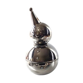 Vintage Raimond Roly Poly Clown Bank, Silver Metal Figural Coin Bank, Nursery Decor, Gift for Child, Collector, Nostalgic Toy