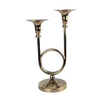 Vintage Brass Double Taper Candle Holder, Unique Mid-Century Candleabra, Decorative Brass Candle Stand, Gift for Home Decor Enthusiasts