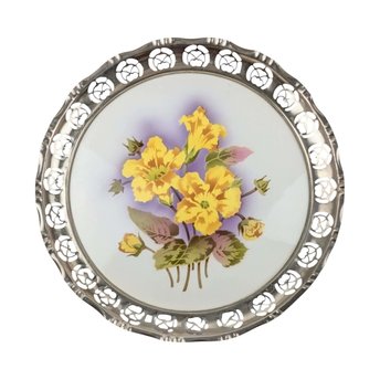 Vintage BMF Germany Floral Tile Serving Tray, Hand Painted Porcelain, Decorative Centerpiece, Gift for Her, Mother's Day Present