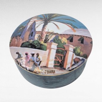 Goebel Artis Orbis Trinket Box, Eliot O'Hara "Bermuda Gate", 2001 Limited Edition 341/499, Ceramic Keepsake Box, Collectible German Art