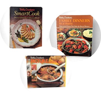 Vintage Betty Crocker Cookbook Trio, 1984 Step-by-Step, 1970 Family Dinners, 1988 Smart Cook, Collectible Recipes