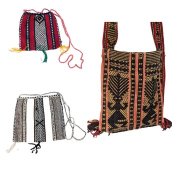 Vintage Handmade Bags, Exotic Design, Handwoven, Black & White, Boho Style, Gift for Her