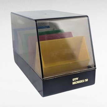 Vintage 1980s Floppy Disk Holder, SRW Microdex 50 Storage Box, 80s Computer Decor, Desk Organizer