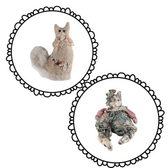 Vintage Plush Cat Pair, Handmade Cat Doll, Button Decor Cat, Collectible Cats, Gift for Cat Lovers, Vintage Plush Animals