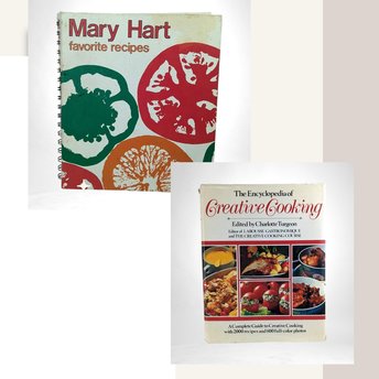 Vintage Cookbook Duo: 1979 Mary Hart Favorite Recipes & 1984 Encyclopedia of Creative Cooking