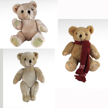 Vintage Teddy Bear Lot, Posable Tan Bears, Jointed Plush Toys, 10"-13", Collectible Bears, Gift for Kids, Vintage Toy Decor, Display Bears