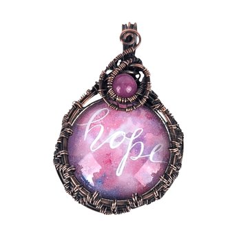 Handmade Copper Wire Wrapped 'Hope' Pendant | Inspirational Jewelry | Artisan Crafted Necklace | Unique Gift for Her