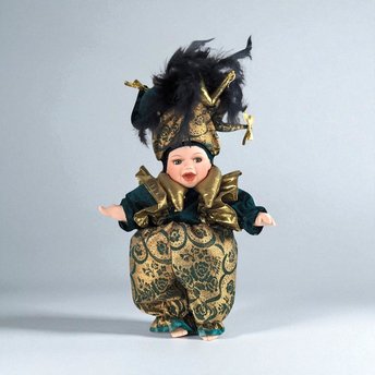 Vintage Porcelain Jester Doll | Mardi Gras Baby Doll | Collectible Doll