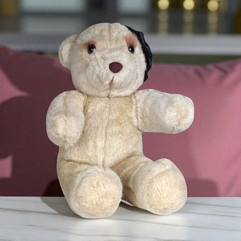 Vintage Chosun 13" Plush Bear with Blue Hat - Soft, Cuddly, and Collectible