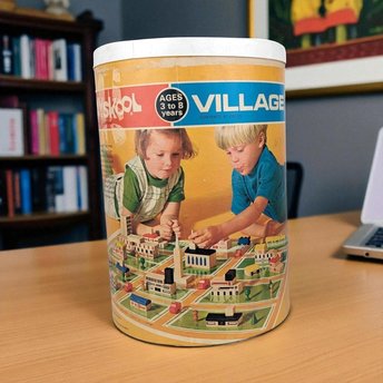 Vintage 1971 Playskool Village Wood Block Set | 91 Piece Set | Classic Wooden Blocks | Educational Toy | Collectible Playskool