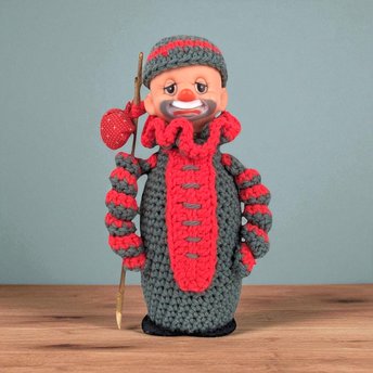 Vintage Hand Crocheted Hobo Clown Doll | Handmade Clown | Crochet Doll | Collectible Doll | Unique Gift