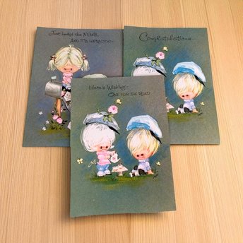 Vintage 1960s Greeting Cards Set, 18 Cards Total, Unused, Happy Birthday, Get Well, Friendship, Gift for Collector, Retro Stationery
