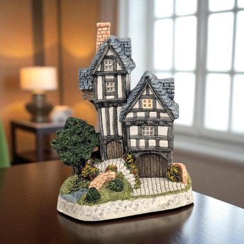 1993 David Winter The Engine House Village Sculpture, Tudor Style Collectible, Vintage Home Decor, Gift for Collector, Miniature Building