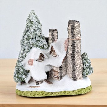 1984 David Winter Snow Cottage Village Figure, Winter Scene Collectible, Vintage Home Decor, Christmas Gift, Miniature Snow Cottage