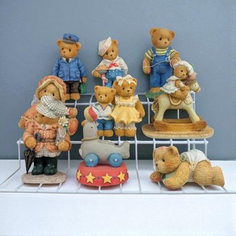 Cherished Teddies Figurines Lot, 1991-2000, Collectible Resin Bears, Vintage Enesco Figurines, Gift for Teddy Bear Lovers