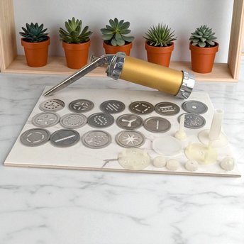 Vintage Sawa 2000 Deluxe Metal Cookie Press, Complete Set, Made in Sweden, Baking Tool, Cookie Decorating, Collectible Kitchen Gadget