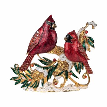 Vintage Enamel Cardinal Candle Holder, Red Bird Tealight Holder, Holiday Decor, Christmas Gift, Winter Bird Candleholder