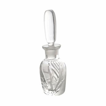 Vintage Lenox Windswept Clear Glass Perfume Bottle with Stopper, 5.25" Height, Elegant Vanity Decor, Gift for Her