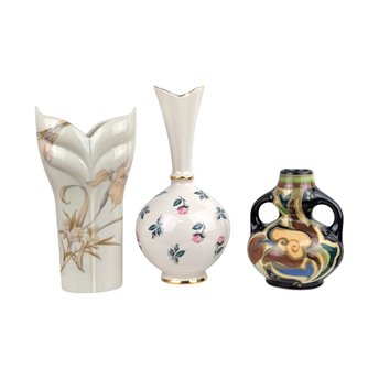 Vintage Vase Trio - Elynor Floral, Toyo Orchid, & Art Pottery Vase - Unique Decor