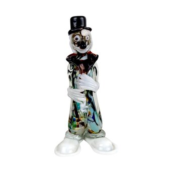 Vintage Art Glass Clown, Handblown Glass Clown, Collectible Glass Figurine, Clown Decor, Art Glass Sculpture, Whimsical Clown, Glass Art