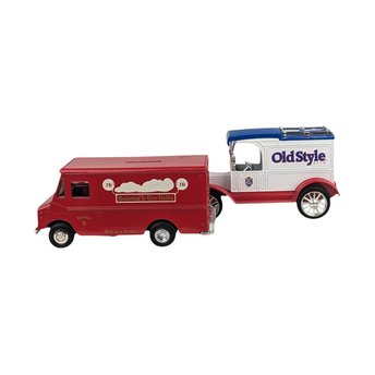 Vintage Diecast Banks - ERTL Jim Beam & Old Style Trucks - With Boxes