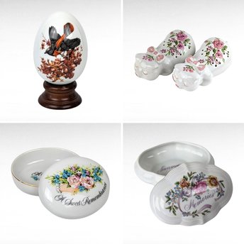 Vintage Avon Lot, Egg Figurine, Trinket Boxes, Pig Pomanders, 1978-84, Collectible Avon, Gift for Collector