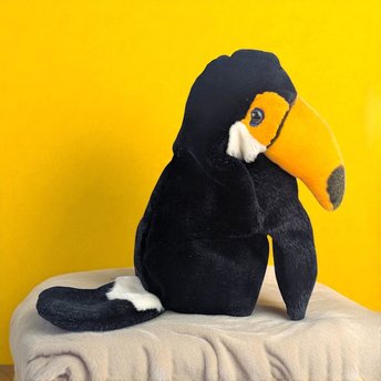 Vintage 1999 KM Plush Toucan Bird Hand Puppet Tropical Toy Gift