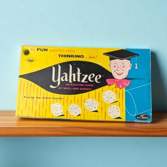 Vintage Lowe Yahtzee Game, Dice Game, Family Game, Collectible Game, Retro Game, 1950s