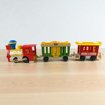 Vintage Fisher Price Little People Train, 3-Piece Train Set, 1973 Little People, Toy Train, Collectible Toy, Preschool Toy