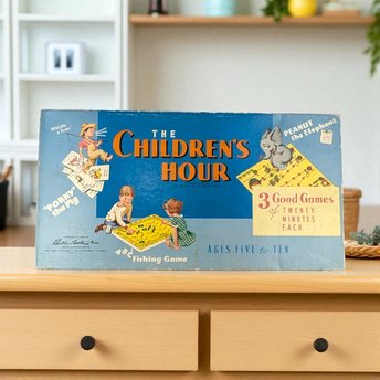 1958 Vintage Children's Hour Game, Parker Brothers Game, Complete Family Game, Collectible Board Game, Gift for Game Collectors