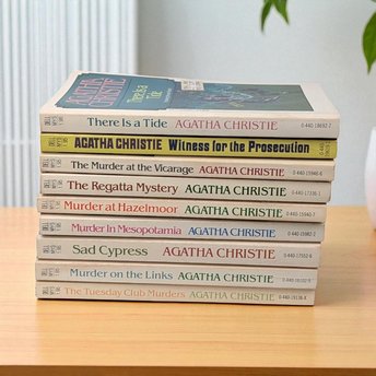 Vintage Agatha Christie Softcover Set, 9 Mystery Books, Collectible Crime Fiction, Gift for Book Lover, Paperback Novels