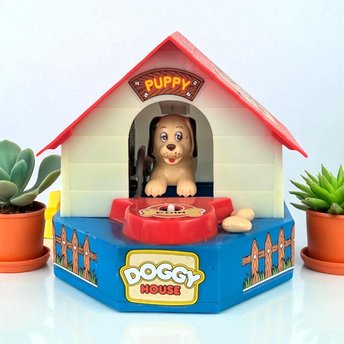 Vintage Everlast Plastic Doggy House Bank, Coin Savings Bank, Puppy Gift, Children's Room Decor, Collectible Toy Bank