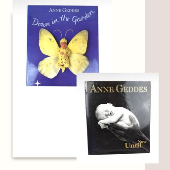 Anne Geddes Book Pair, Down in the Garden, Until Now, Photography Books, Coffee Table Books, Gift for Photography Lover, Collectible Books