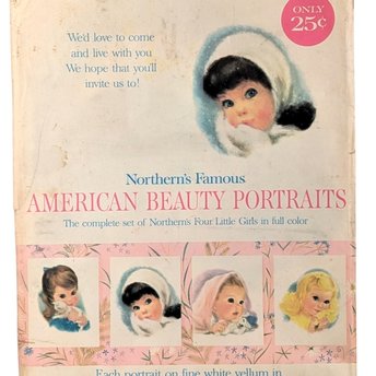 Vintage Northern's Beauty Portraits, Set of 4, 11x14", Pin-Up Art, Wall Art, Collectible Prints, Gift for Vintage Lovers