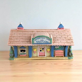 Vintage Midwest Cottontail Lane Station Lighted House | Easter Village Decor | Spring Decor | Ceramic House