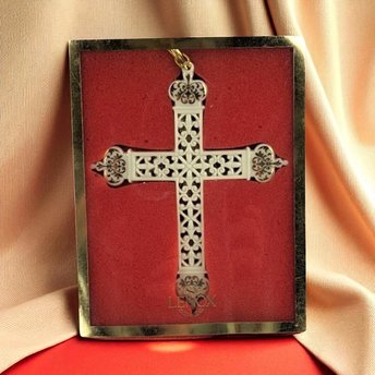 2002 Lenox Gold Trimmed Cross Pierced Ornament | Porcelain Christmas Ornament | Religious Christmas Decor | Collectible Lenox