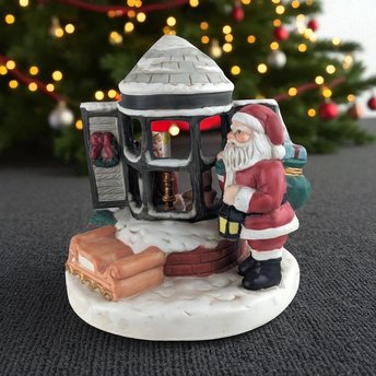 Vintage Midwest of Cannon Falls Santa Claus Music Box, Ceramic Christmas Decoration, Holiday Decor, Collectible Figurine