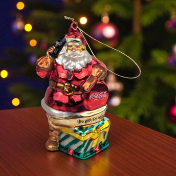 Vintage Coca-Cola Santa Claus Blown Glass Ornament | Christmas Ornament | Coke Collectible | Holiday Decor