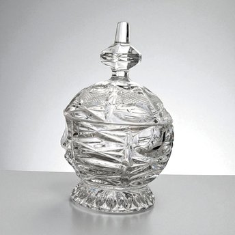 Vintage Crystal Glass Candy Dish with Lid, Clear Glass, Home Decor, Hostess Gift, Candy Jar, Trinket Dish